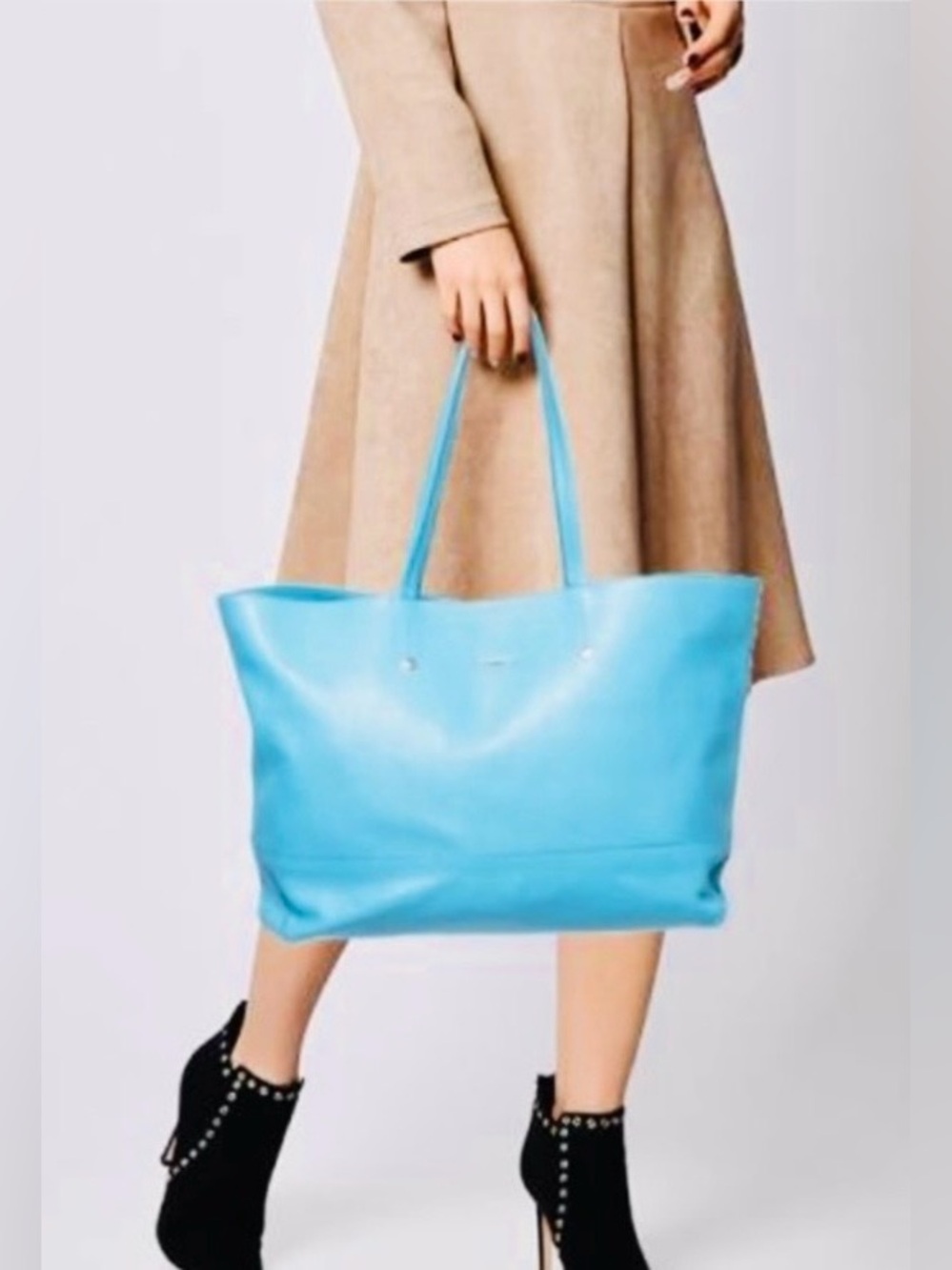 FURLA Authentic Sky Blue Leather Tote - Picture 4 of 16